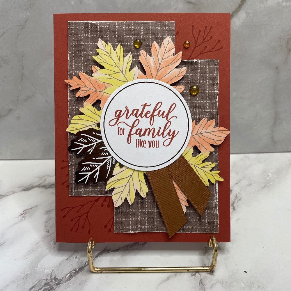 Grateful for Family Thanksgiving Handmade Greeting Card